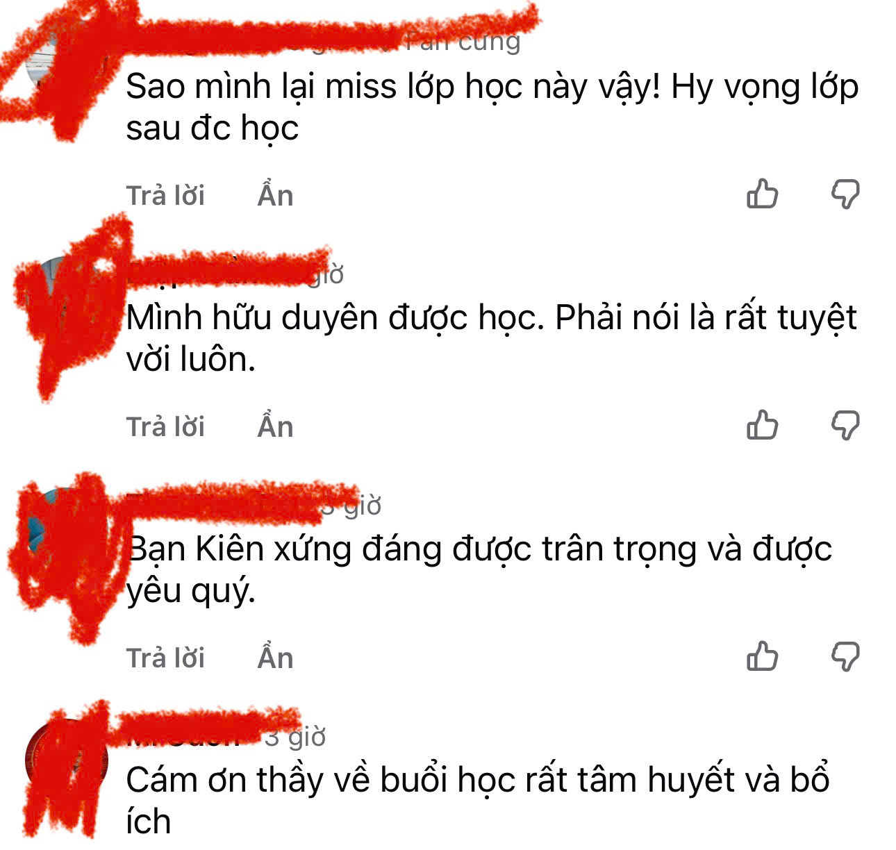 Phản hồi học viên chương trình trước 3