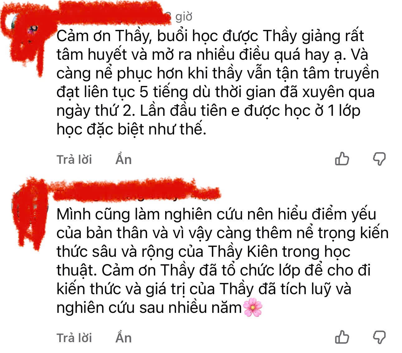 Phản hồi học viên chương trình trước 5
