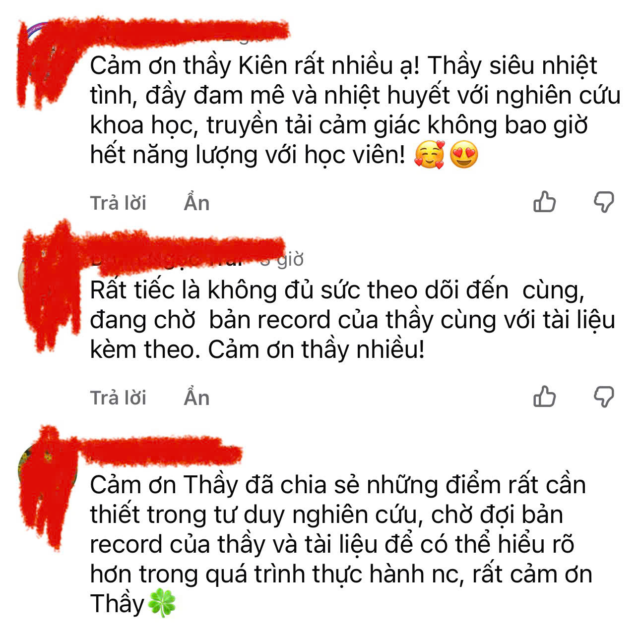 Phản hồi học viên chương trình trước 6